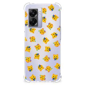 Doorzichtige Silicone Hoesje voor OPPO A77 5G | A57 5G Katten Emojis