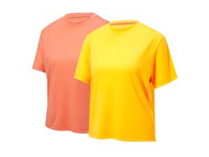 CRIVIT 2 dames sportshirts (Geel/oranje, L (44/46))