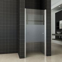 Douchedeur Florida Nisdeur Draaideur Linksdraaiend 70x200cm Antikalk Helder/Mat Glas Chroom Profiel 8mm Veiligheidsglas Easy Clean