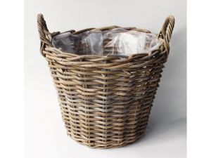 Mand Rotan Antique Grey D42H32CM - Van der leeden