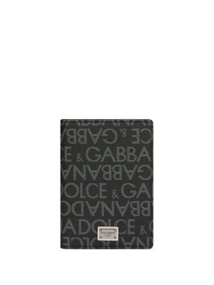 Dolce & Gabbana porte-cartes à plaque logo en jacquard - Noir
