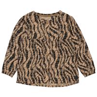 LEVV Little Meisjes blouse - Vera - AOP Camel zebra