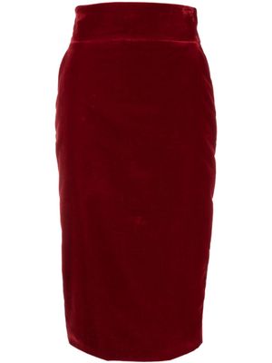 Alexandre Vauthier jupe crayon en coton à taille haute - Rouge