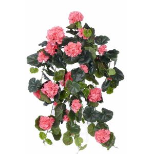 Roze geranium kunstplant hangplant 70 cm   -