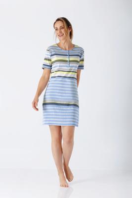 Hajo nachthemd blauw en strepen