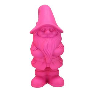 Tuinkabouter beeldje Dutch Gnome - neon roze - 25 cm - decoratieve tuinbeeldjes