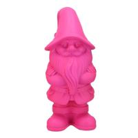 Tuinkabouter beeldje Dutch Gnome - neon roze - 25 cm - decoratieve tuinbeeldjes