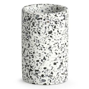 Tandenborstelhouder - kunststeen - terrazzo patroon - D7 x H11 cm   -