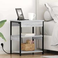 Nachtkastje 2 pcs Grijs sonoma Bewerkt hout