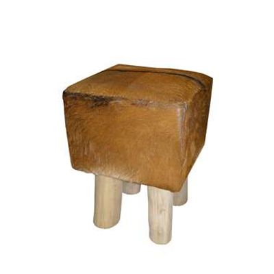 HSM Collection poef vierkant - blank - 33x33x46 cm