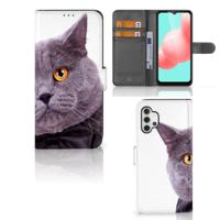 Samsung Galaxy A32 5G | Telefoonhoesje | Met pasjeshouder | Kat