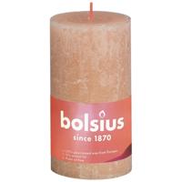Bolsius rustiek stompkaars 130/68 roze