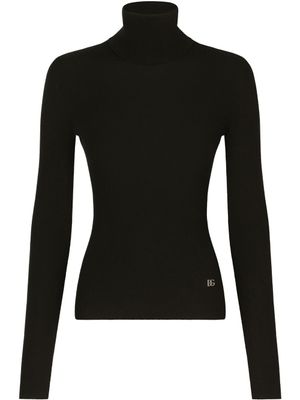 Dolce & Gabbana pull DG à col roulé - Noir