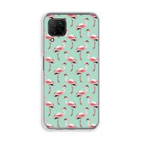 Flamingoprint groen: Huawei P40 Lite Transparant Hoesje