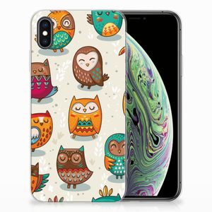 Apple iPhone Xs Max TPU Hoesje Vrolijke Uilen