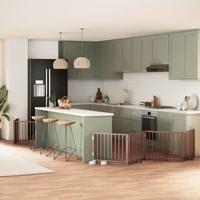 VidaXL Hondenhek inklapbaar 8 panelen 640 cm populierenhout bruin