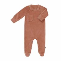 Fresk pyjama velours met voet Ash rose Maat