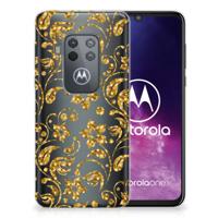 Motorola One Zoom | TPU Case | Gouden Bloemen
