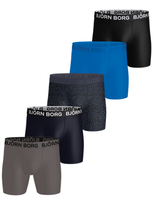 5-Pack - Performance - heren boxershort - Zwart sport heren ondergoed - Sneldrogend microfiber