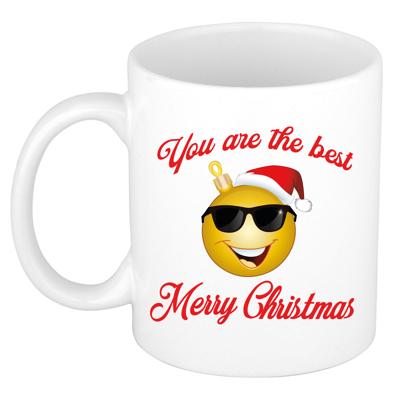 Kerst cadeau koffiemok - The Best - smile - goud - 300 ml - keramiek - Merry Christmas - collega Kerst cadeau koffiemok - The Best - smile - goud - 300 ml - keramiek - Merry Christmas - collega