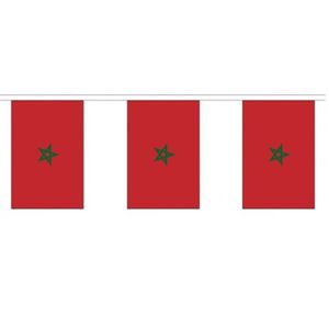 3x Polyester vlaggenlijn van Marokko 3 meter   -