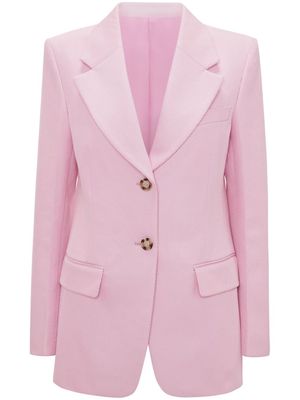 Victoria Beckham blazer en coton à simple boutonnage - Rose