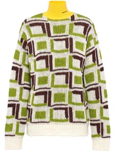 Prada pull en laine à col roulé - Vert