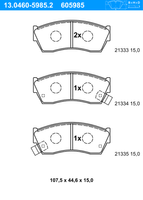 Remblokkenset, schijfrem ATE, u.a. für Suzuki, Subaru