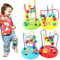 Educatieve Baby Kids rond kralen houten speelgoed peuter baby intelligentie speelgoed