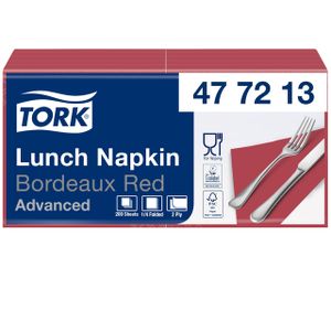 Servetten Tork 2-laags 1/4 gevouwen 200 st bordeaux 477213