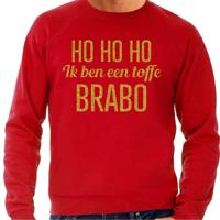 Foute kersttrui/sweater voor heren - Hohoho toffe Brabo - rood - glitter goud