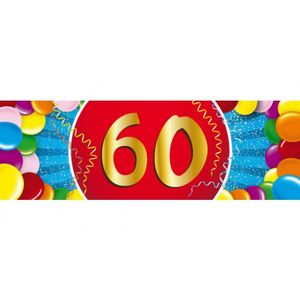 60 jaar leeftijd sticker 19 x 6 cm verjaardag versiering