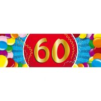 60 jaar leeftijd sticker 19 x 6 cm verjaardag versiering - thumbnail