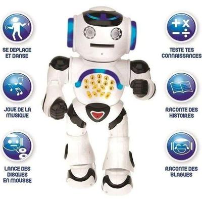 LEXIBOOK Powerman - interactieve educatieve robot voor spelen en leren, dansen, muziek spelen, educatieve quiz, speerschijven