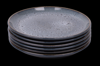 Set van 6 ontbijtborden - 22 cm - Amadora - blauw met aqua look - Portugees stoneware