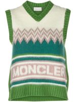 Moncler logo-intarsia wool vest - Vert