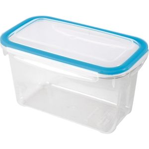 12x Voorraad/vershoudbakjes 1,2 liter transparant/blauw plastic