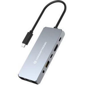Conceptronic DONN22G notebook dock & poortreplicator Bedraad USB 3.2 Gen 2 (3.1 Gen 2) Type-C Grijs