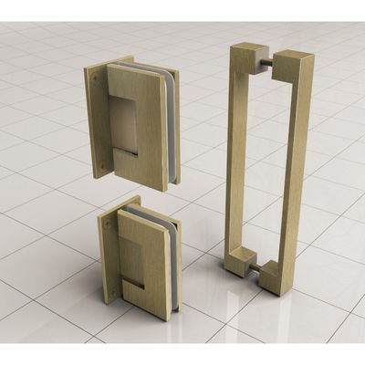 Wiesbaden Scharnierset + Hendel tbv Nisdeur Zonder Profiel Geborsteld Messing
