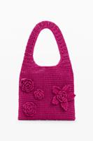 Gehaakte bloemen tas - RED - U