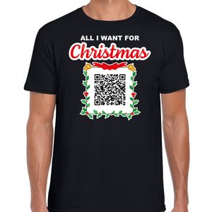 Kerst QR code kerstshirt Kerst zonder schoonmoeder heren zwart - Fout kerst t-shirt