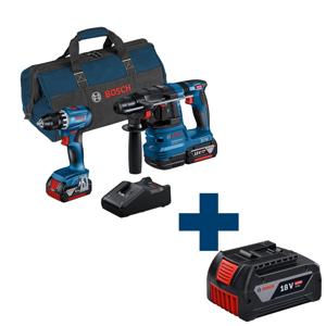 Bosch Professional Accu Combiset GSR 18V-45 + GBH 18V-22 18V 4,0Ah in Tas - 0615A50038