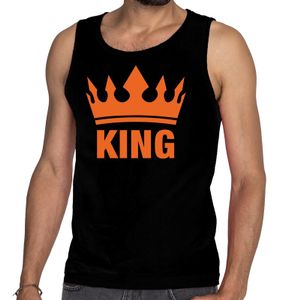 Zwart King en kroon tanktop / mouwloos shirt voor heren