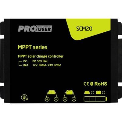 ProUser SCM20 Laadregelaar voor zonne-energie MPPT 12 V/DC, 24 V/DC 20 mA