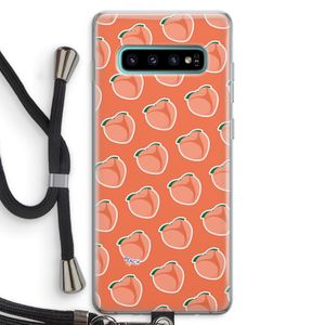 Just peachy: Samsung Galaxy S10 Plus Transparant Hoesje met koord
