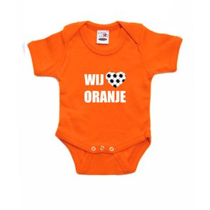 Wij houden van oranje romper voor babys Holland / Nederland / EK / WK supporter