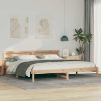 Bedframe met hoofdeinde Bruin 180 x 200 cm Massief grenenhout