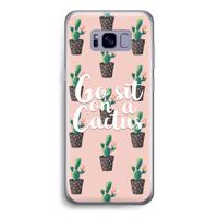Cactus quote: Samsung Galaxy S8 Transparant Hoesje - thumbnail