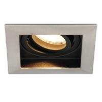 Durham LED inbouwspot vierkant - 4 Watt 345 lumen - 2700k warm wit - GU10 - Dimbaar Kantelbaar - Voor binnen - RVS