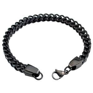 Edelstaal heren armband Box Link Black 3mm